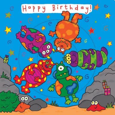 TW103 - Children's Birthday Card Spinner - Monster mash