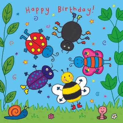 TW104 - Children's Birthday Card Spinner - Bugs