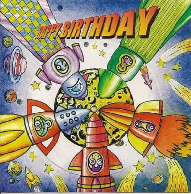 TW156 - Children's Birthday Card Spinner - Rockets