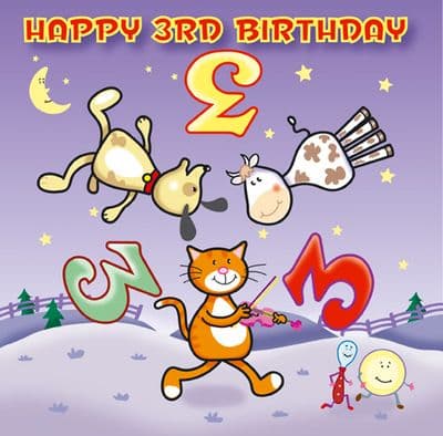 TW184 - Spinners - Age 3 Birthday Card