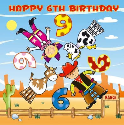 TW187 - Spinners - Age 6 Birthday Card