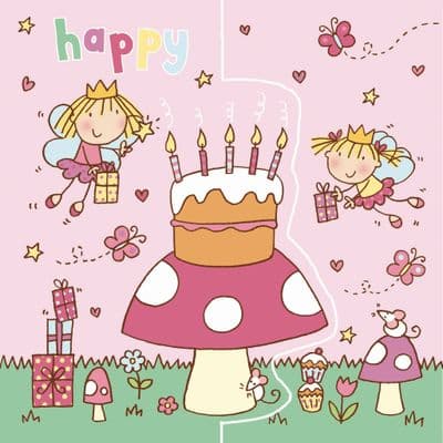 TW189 - Sparkly Fairies Birthday Card, Pop Out Card