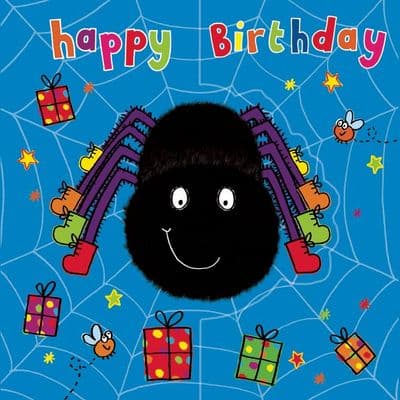TW192 - Spider Birthday Card, Sparkly Card - Pop Out Card