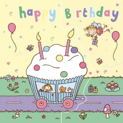 TW193 - Cupcake Birthday Card, Sparkly Card - Pop Out Card