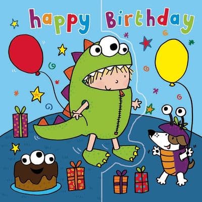 TW198 - Monster Birthday Card, Sparkly Card - Pop Out Card