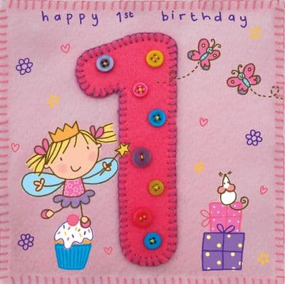 TW250 - Age 1 Fairy Birthday Card