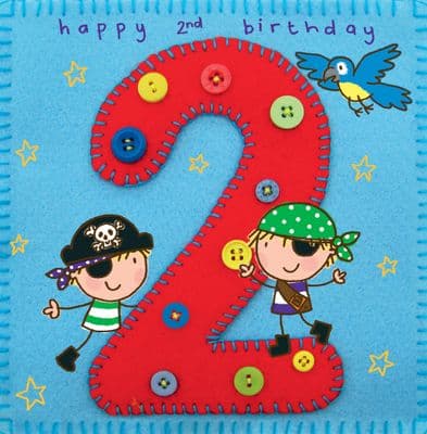 TW254 - Age 2 Pirate Birthday Card