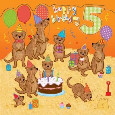TW424 - Age 5 Sparkly Birthday Card for Children
