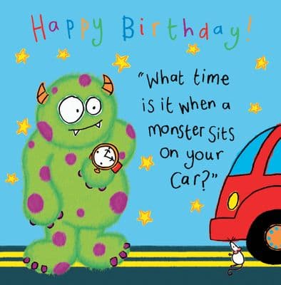 TW430 - Monster Funny Joke Birthday Card For Kids