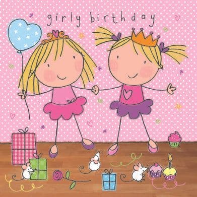 TW495 - Girl's Girly Birthday Card