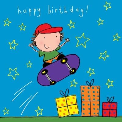 TW619 - Skateboard Happy Birthday Card