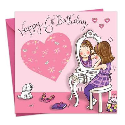 TW636 - Age 6 Birthday Card Girls