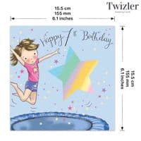 Childrens Birthday Cards. Cute Cards. Age Cards. Happy Birthday Cards. Girls Cards. Twizler.