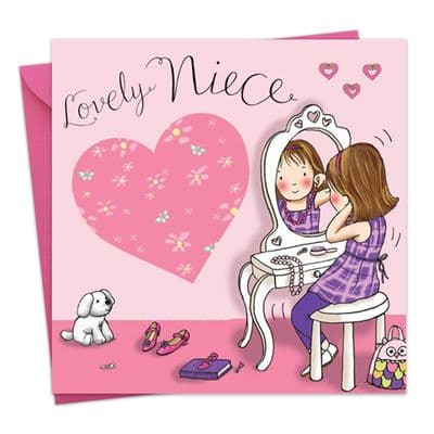 TW644 - Niece Birthday Card Dressing Table