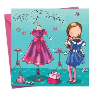 TW679 - Age 9 Birthday Card Girls