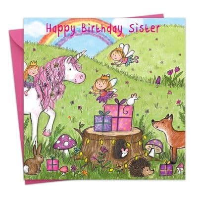 TW725 - Unicorn Sister Birthday Card