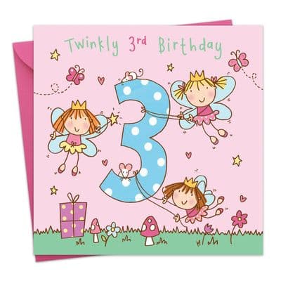 TW732 - Girls Age 3 Fairy Birthday Card