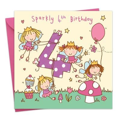 TW733 - Girls Age 4 Fairy Birthday Card