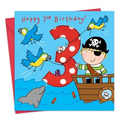 TW742 - Boys Age 3 Pirate Birthday Card