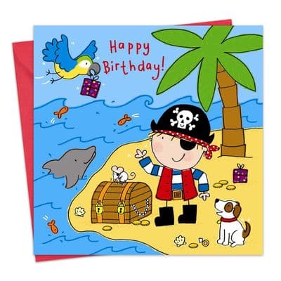 TW747 - Pirate Island Happy Birthday Card For Boy