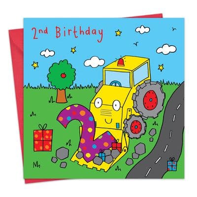 TW791 - Digger Birthday Card - age 2