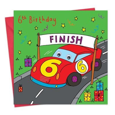 TW795 - Racing Car Birthday Card - age 6