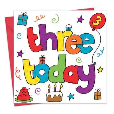 TW822 - Age 3 Birthday Card