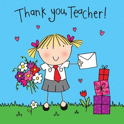 TW852 - Girls Thank You Teacher Card