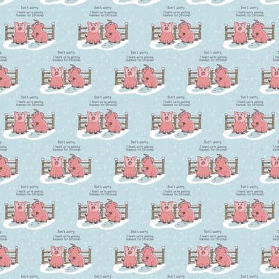 TWR16 - Funny Christmas Wrapping Paper - Pigs in Blankets - 25 Flat Sheets
