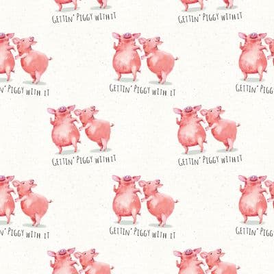 TWR22 - Funny Happy Birthday Wrapping Paper - Getting Piggy - 25 Flat Sheets