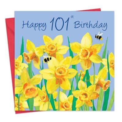 WB27 - Age 101 Birthday Card for Her - 101st - Daffodils