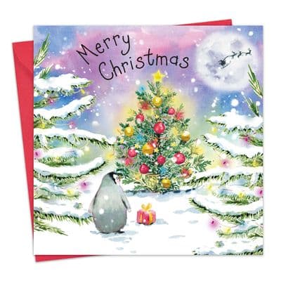 WF6 - Cute Christmas Card with Penguin