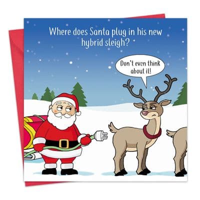 XMAS18 - Funny Christmas Card Hybrid Sleigh
