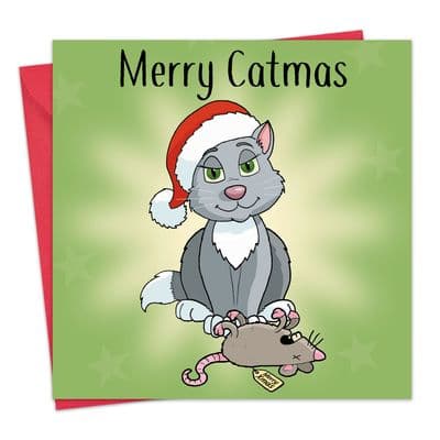 XMAS22 - Merry Catmas Funny Cat Christmas Card