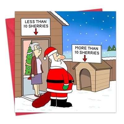 XMAS80 - Funny Christmas Card - Sherry Dog House