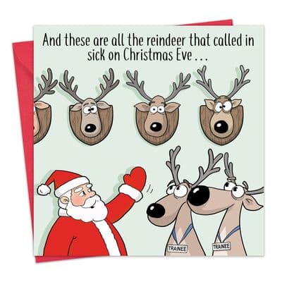 XMAS86 - Funny Christmas Card - Sick on Christmas Eve