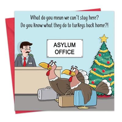 XMAS88 - Funny Christmas Card - Turkey Asylum