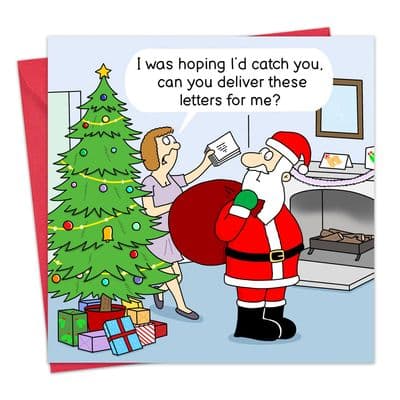 XMAS89 - Funny Christmas Card - Deliver These Letters