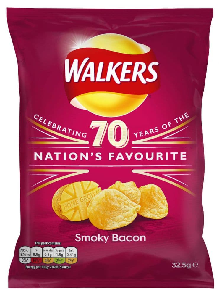 Walkers Crisps Smokey Bacon 32 x 32 5gm