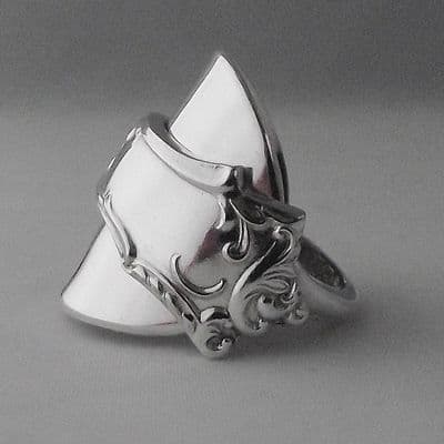 Art Nouveau  Handmade Antique Sterling Silver 925 Spoon Ring Hallmarked 1905