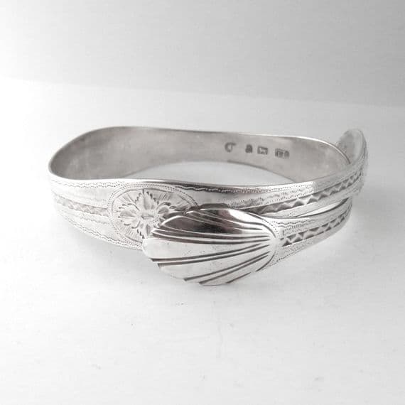Beautiful Handmade Sterling Silver Sugar Tong Bracelet circa 1800