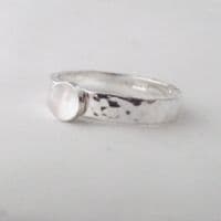 Gemstone Solitaire Ring Handmade Sterling Silver Hammer Finish Choose Your Gem