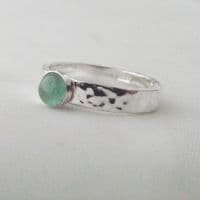 Gemstone Solitaire Ring Handmade Sterling Silver Hammer Finish Choose Your Gem