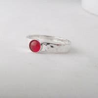 Gemstone Solitaire Ring Handmade Sterling Silver Hammer Finish Choose Your Gem