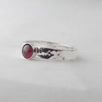 Gemstone Solitaire Ring Handmade Sterling Silver Hammer Finish Choose Your Gem