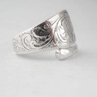 Gorgeous Handmade Ornate Design Sterling Silver Spoon Ring 2025