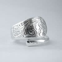 Gorgeous Handmade Ornate Design Sterling Silver Spoon Ring 2025