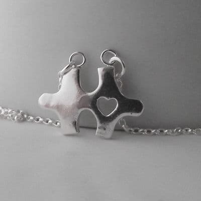 Gorgeous Handmade Retro Classic Jigsaw Fine Silver 999 Pendant Sterling Chain