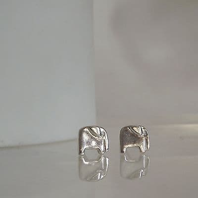 Gorgeous Handmade Retro Lucky Elephant Pure Silver 999 Earrings Unique Gift