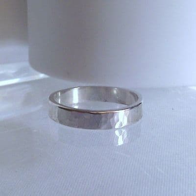Gorgeous Handmade Sterling Silver Hammer Finish Ring  3mm, 4mm or 5mm Width